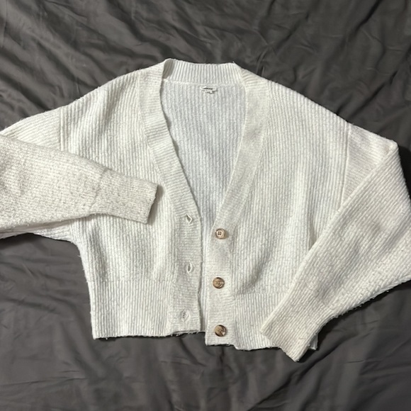 Garage White Ribbed Cardigan - Picture 2 of 4